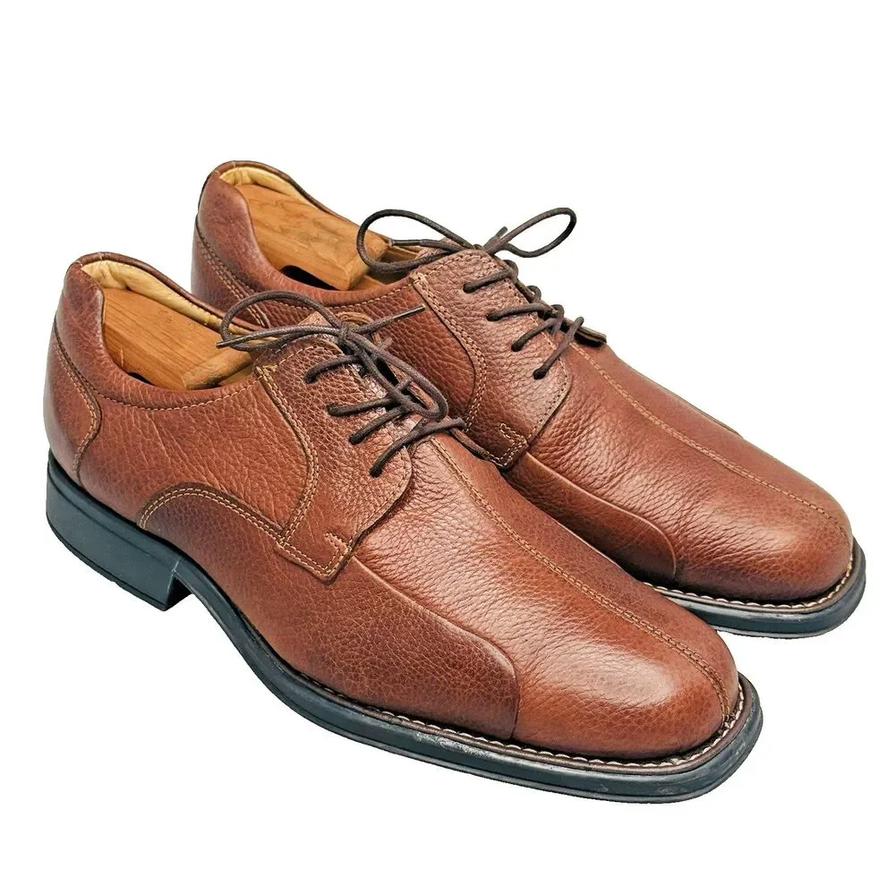 Belvedere Studio Oxford Shoes Mens 9.5 EEE Brown Leather Split Toe EUC